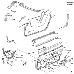 84-85 Corvette C4 Door Panel Defrost Vent New Reproduction